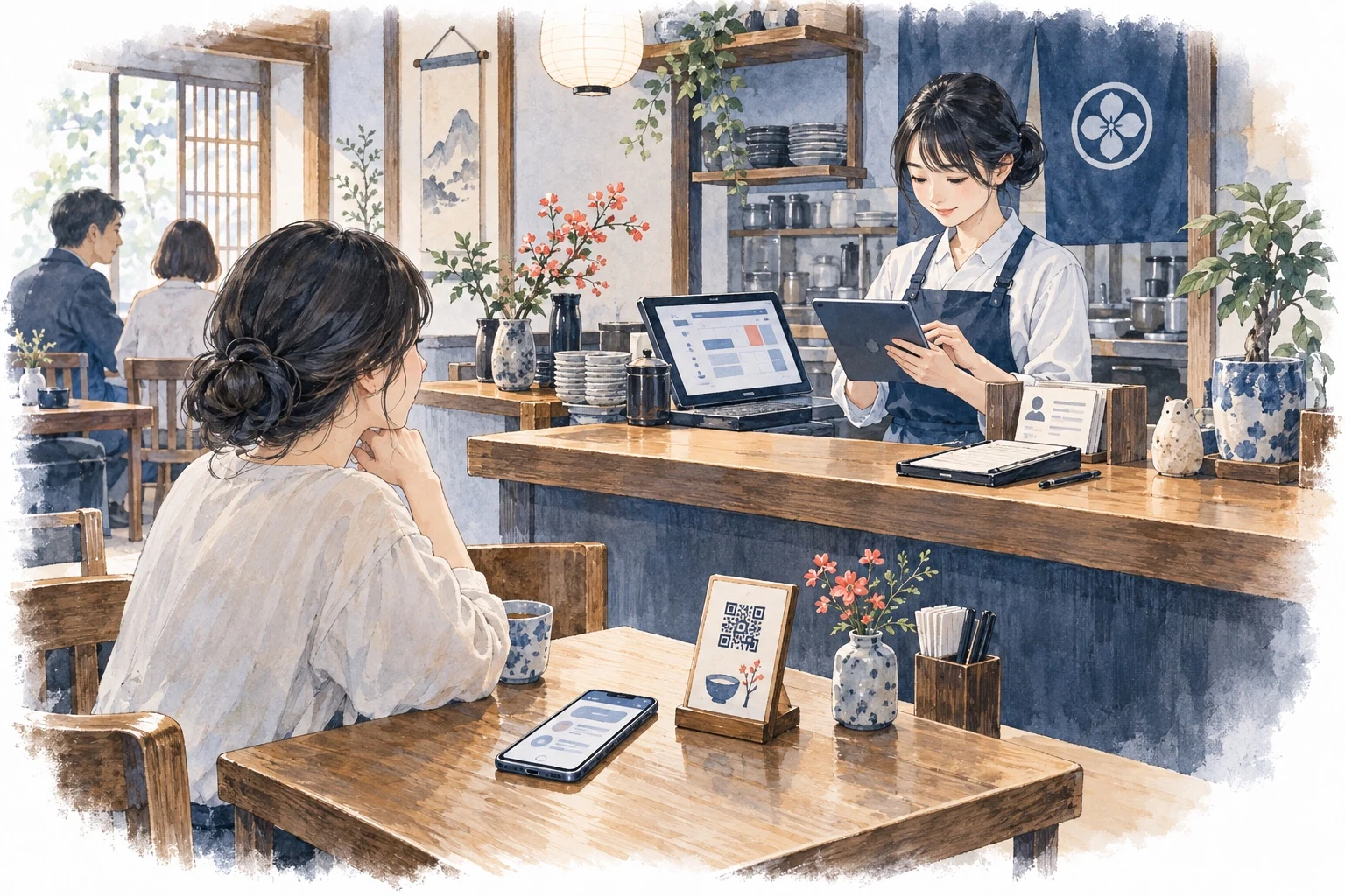 予約管理やQR注文をお店の仕事に合わせて使う開発相談のイメージ